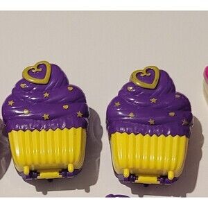 2017 Polly Pocket Sweet Treat Cupcake Playset Case Lot of 2